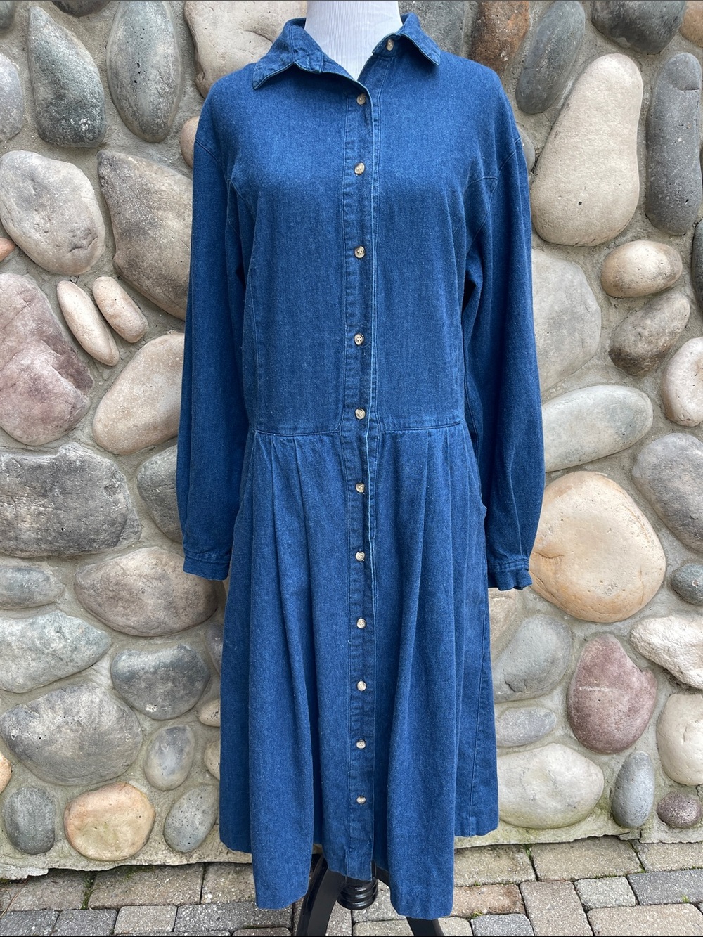 Eddie Bauer Vintage Long Sleeve Denim Dress Medium